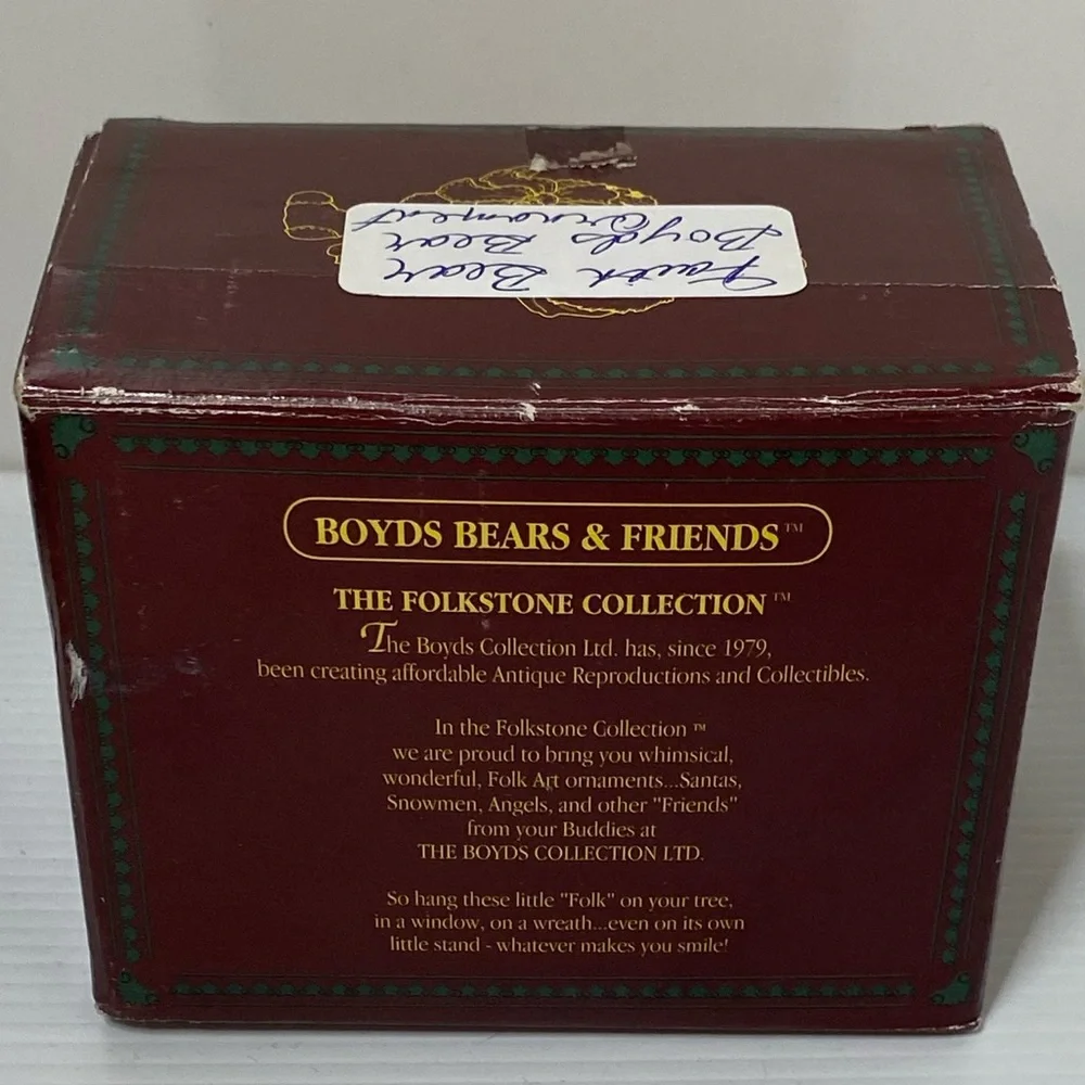 Boyd’s Bears & Friends Folkstone Retired 1996 Faith Angel Wing Bear With Trumpet